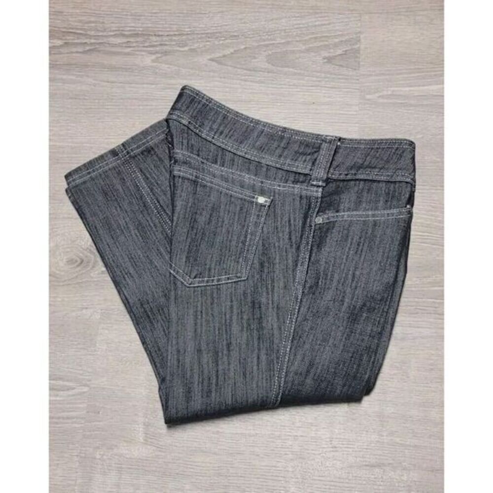 Bebe Jeans Women's Dark Wash Stretch Double Button Slim Crop Jeans Size 28